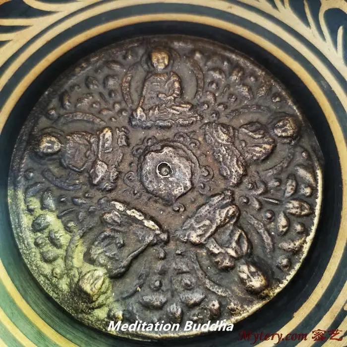 Instruments de musique de méditation de guérison de Yoga bol chantant tibétain cinq bouddhes en laiton 10cm 14cm 17cm