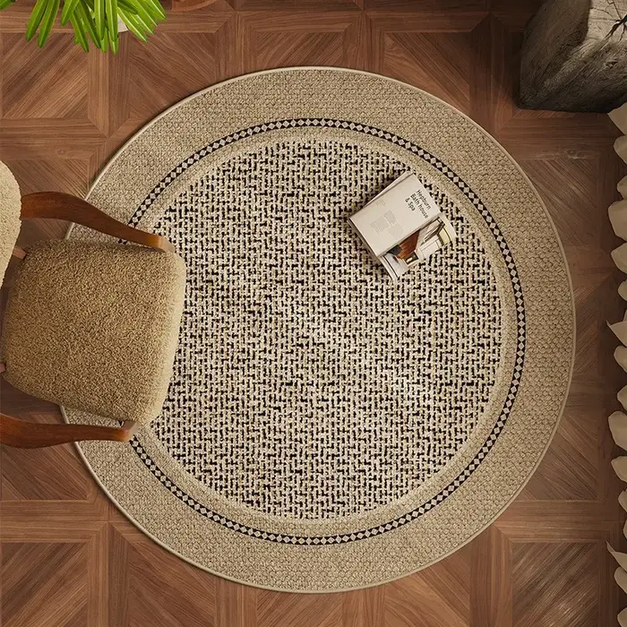 Tapis de chambre rond léger de luxe pour bureau