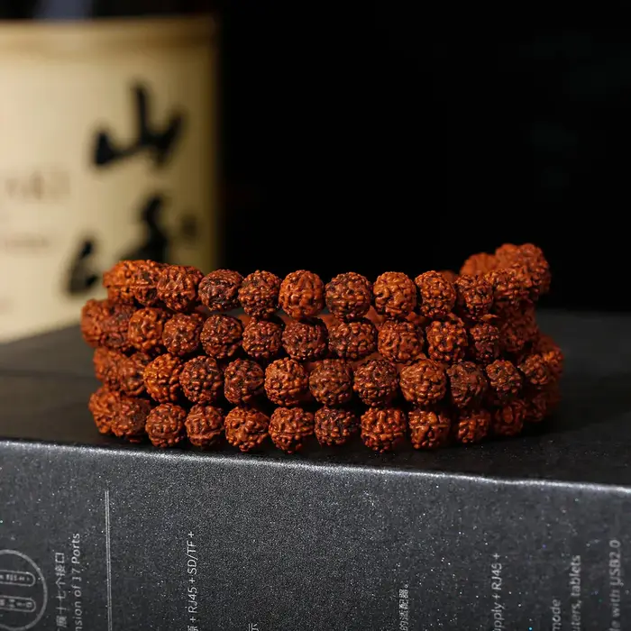 6/8/10mm Rudraksha perles méditation Mala perle fabrication de bijoux Chakras de prière 108 pièces Bodhi bouddhisme