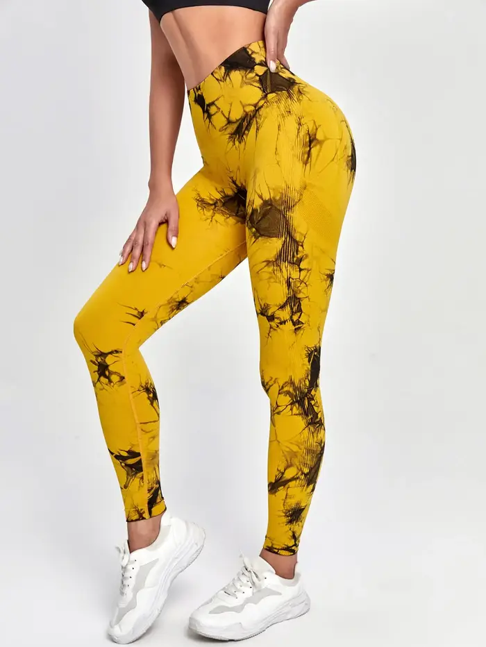 Aught Dye-Leggings de yoga taille haute sans couture pour femmes