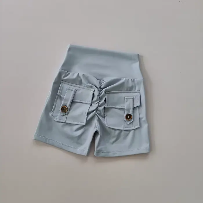 Short de Fitness sans couture, couleur chair, taille haute, pêche, avec poches, serré, sport, course