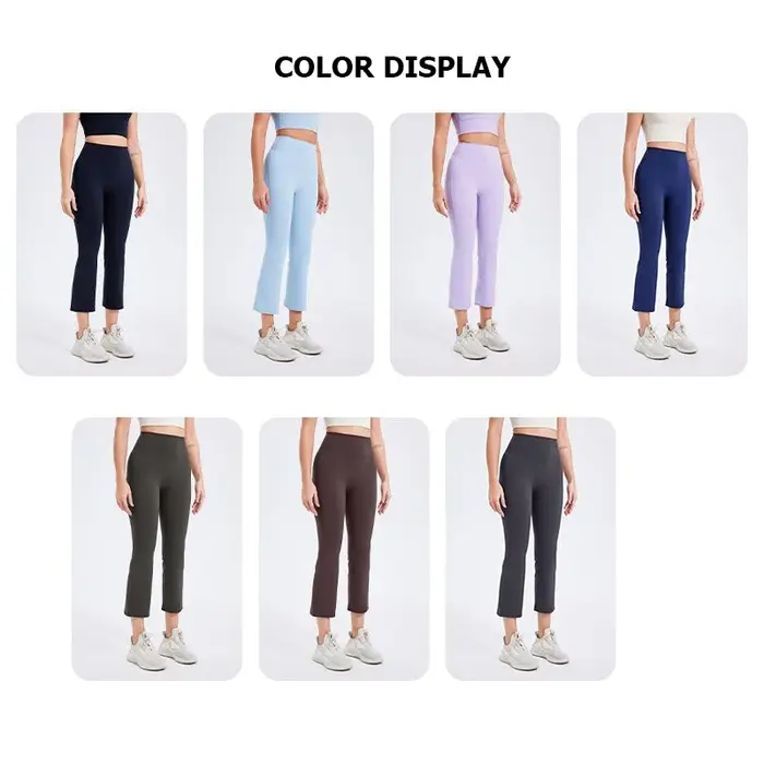 Pantalon de yoga Capri pour femmes, extensible, doux, taille haute, pantalon de fitness, couleur uni