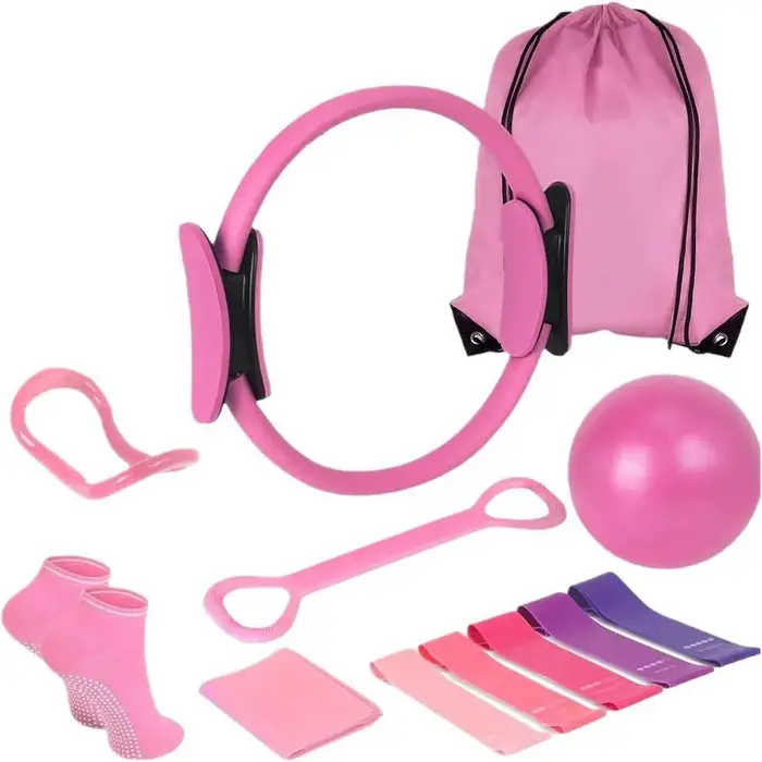 Kit de 13 pièces pour le yoga et le Pilates : Cercle de yoga, ballon de Pilates, équipement professionnel pour le remodelage corporel, amélioration de la santé et perte de poids, avec accessoires de r