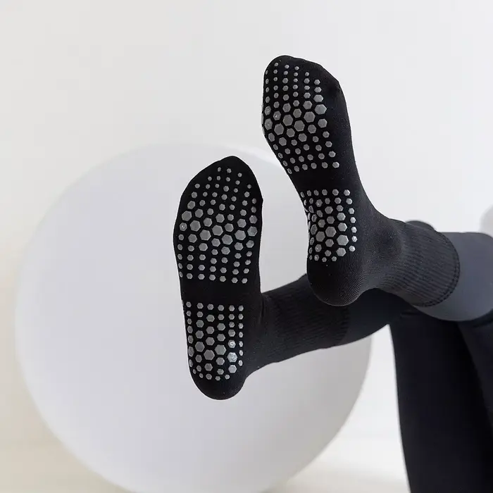 Chaussettes de Pilates antidérapantes pour femmes - Chaussettes de yoga en coton avec grip, chausset