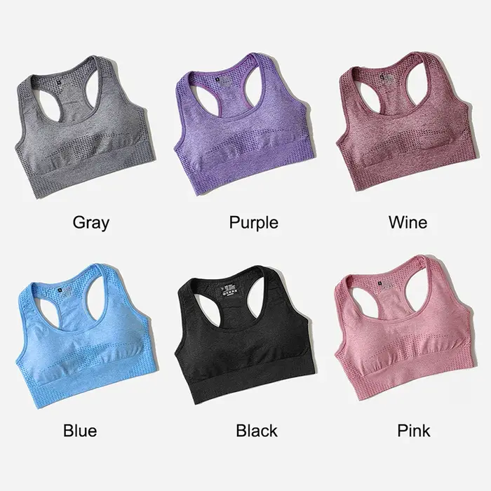 Soutien-gorge de sport sans couture pour femmes, haut court de gymnastique, Fitness, course à pied, 