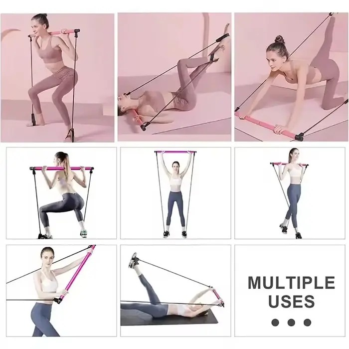 Bâton de Pilates, barre d'exercice réglable pour l'entraînement à domicile
