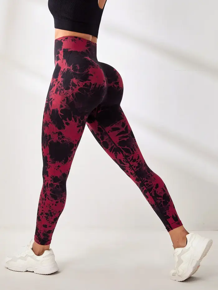 Femmes sans couture cravate colorant Yoga Leggings taille haute Fitness Sexy mode Leggings course bo
