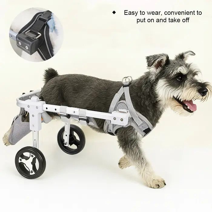 Entraînement de rééducation fauteuil roulant réglable pour chien pour jambes arrière pour chiens handicapés Support en aluminium léger chariot de mobilité pour animaux de compagnie