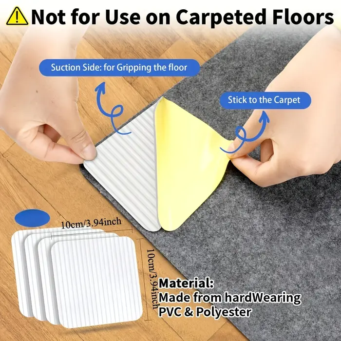 8/12x Sous-couche antidérapante pour tapis