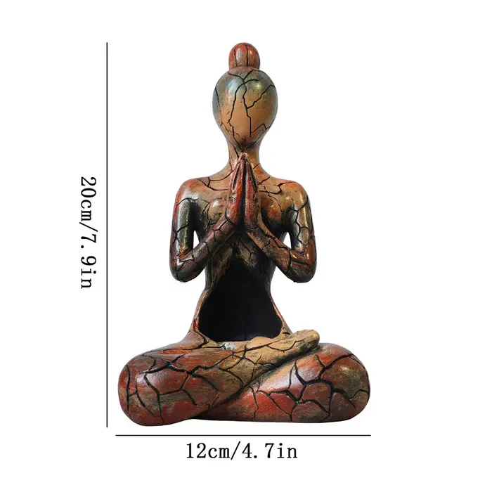 Statue de méditation en résine, une pièce de décoration intérieure unique qui apporte la tranquillité à votre espace, idéale pour être placée dans le bureau, le salon ou la chambre.