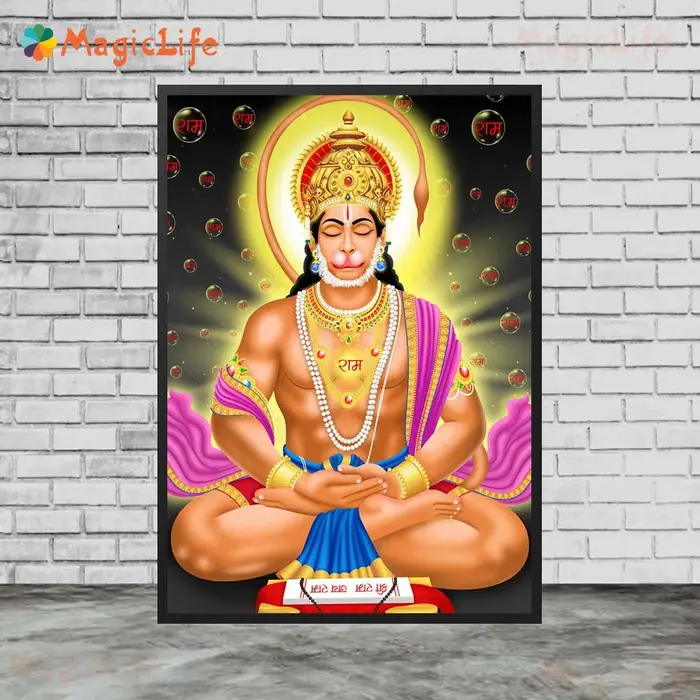 Affiches de dessin animé de méditation Hanuman