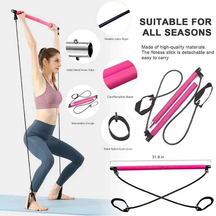 Combinaison de barre de Pilates multifonctionnelle