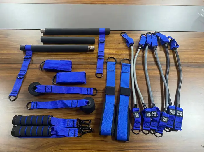 Ensemble de Pilates à domicile avec bandes de barre de résistance, Kit d'entraînement de force tout-