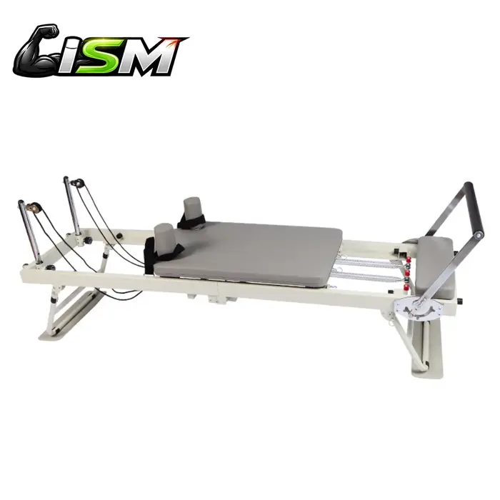 Reformer Pilates pliable avec demi-tournebuckle, lit rétractable et détachable, structure en acier,
