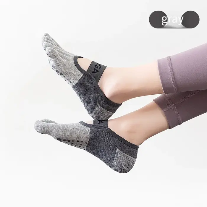Chaussettes de Pilates professionnelles antidérapantes à cinq doigts