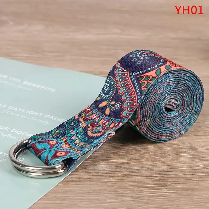 Sangle de Yoga, corde de Fitness, ceinture réglable imprimée colorée, lavable