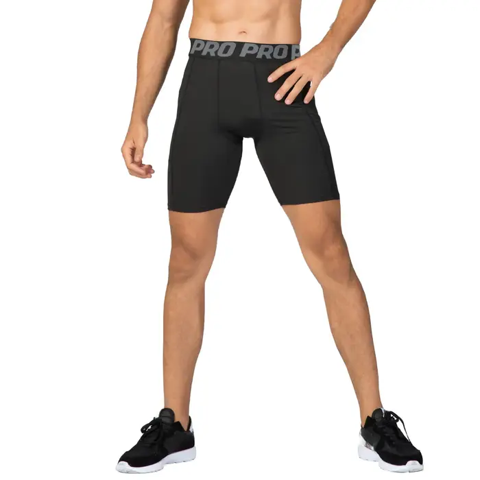Shorts de compression pour hommes avec poche, en spandex, pour la course à pied, le sport, l'entraîn