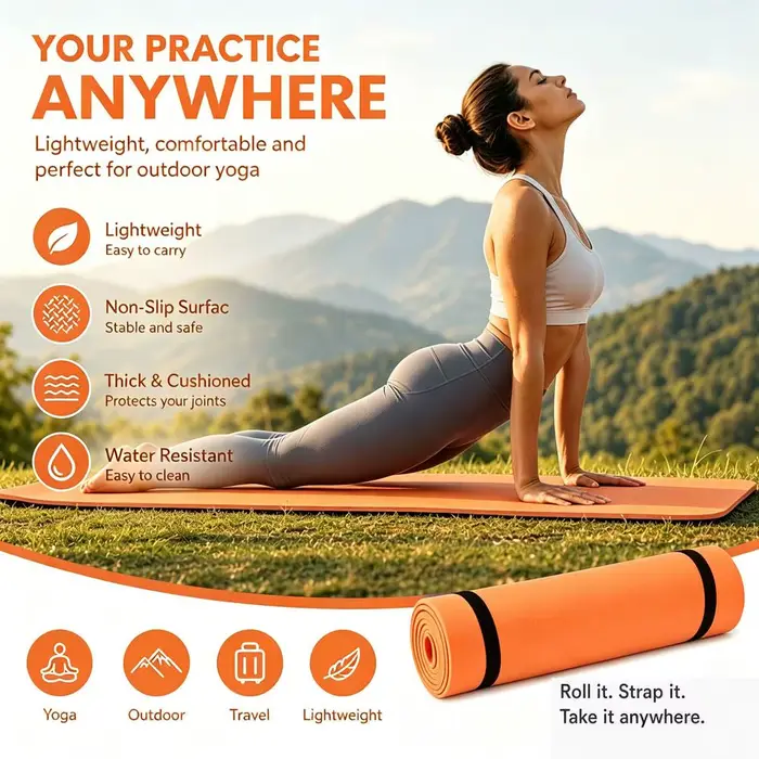 Tapis de fitness antidérapant pour exercices de Pilates
