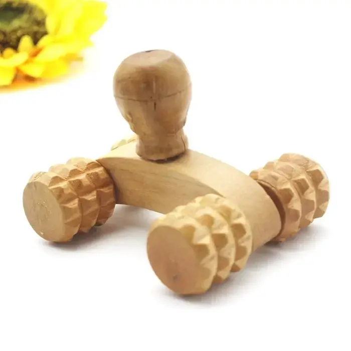 Outil de Massage des mains relaxant, rouleau complet pour voiture en bois à quatre roues, pour la th