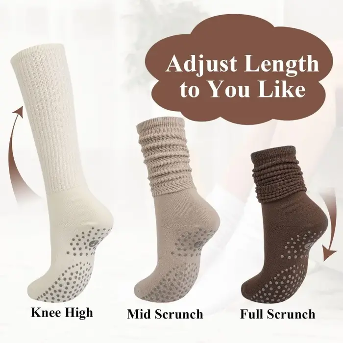 1 paire de chaussettes de sol antidérapantes en Silicone pour femmes