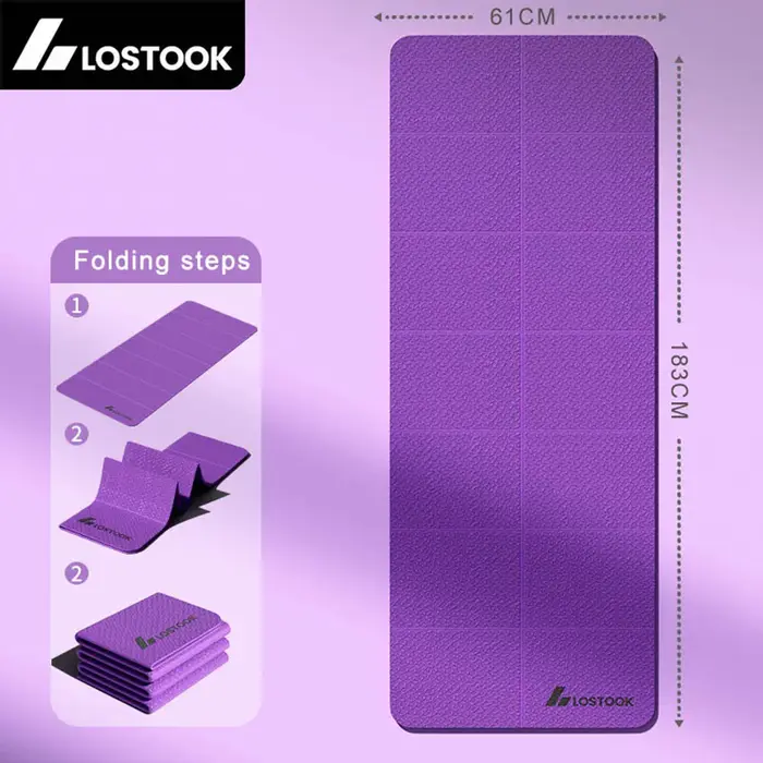 Tapis de Yoga pliable en TPE de 4mm d'épaisseur