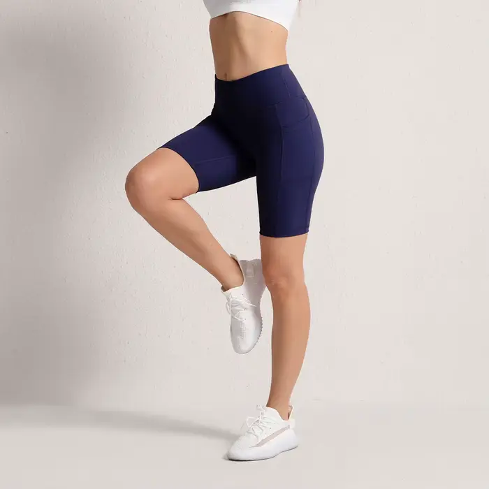 CHRLEISURE-Shorts de Yoga avec 3 Poches pour Femme, Collants de Fitness Sans Couture, artificiel ast