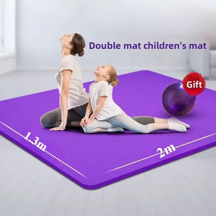Tapis de yoga double super grand format, antidérapant et épaissi, idéal pour la danse et le fitness, pour enfants et usage domestique, 2m x 1m – Le best-seller pratique