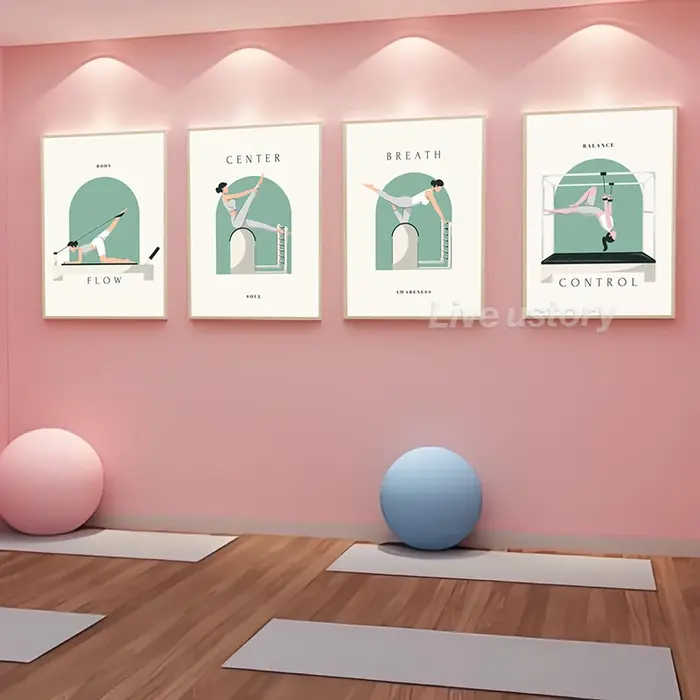 Yoga Asana ligne Art imprime Pilates enseignement affiches moderne minimaliste
