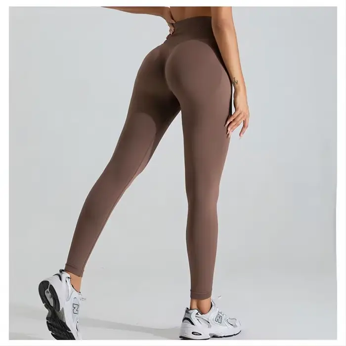 Leggings de Yoga sans couture pour femmes, Sexy, taille haute, contrôle du ventre, froissé, levage d