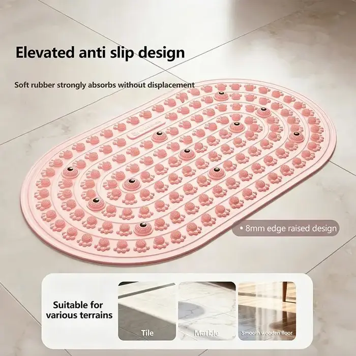 Tapis de massage des pieds antidérapant par acupression, tapis de marche doux et confortable pour la maison et le chevet
