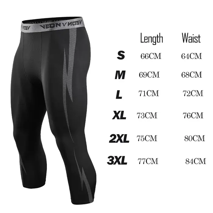 Pantalon de Compression 3/4 pour hommes, Leggings athlétiques Capri secs et Cool, couche de base de