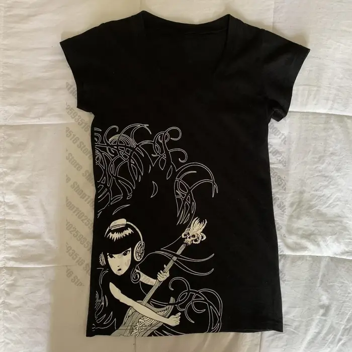 Économie vintage Anime Girl Emo pour femmes, vêtements grunge pour femmes, vêtements féminins, Kpop