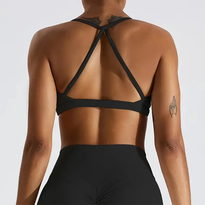 Soutien-gorge de sport sexy froncé pour femme