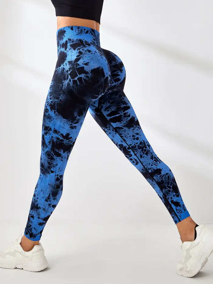 Femmes sans couture cravate colorant Yoga Leggings taille haute Fitness Sexy mode Leggings course bo