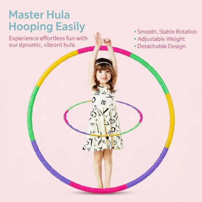 Hula Hoop Sport, équipement de fitness portable en plastique coloré et amovible pour enfants