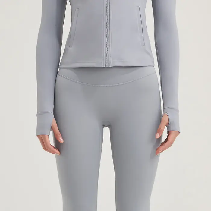 SOISOU Nylon femmes vêtements de Yoga Leggings soutiens-gorge Sexy Bralette chemise manteau ensemble