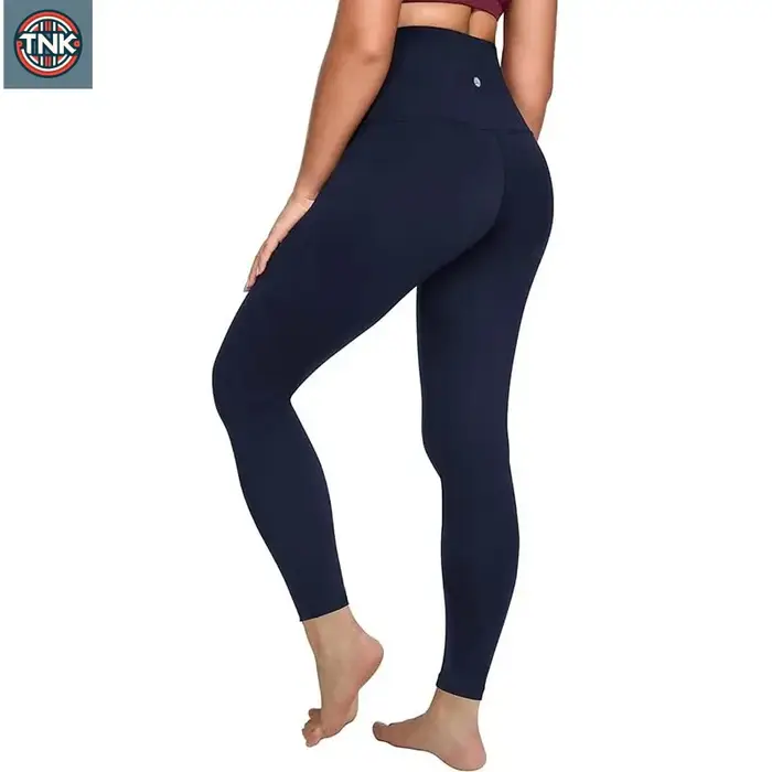 Leggings de yoga taille haute pour femme - Pantalon de sport moulant couleur unie pour le Pilates