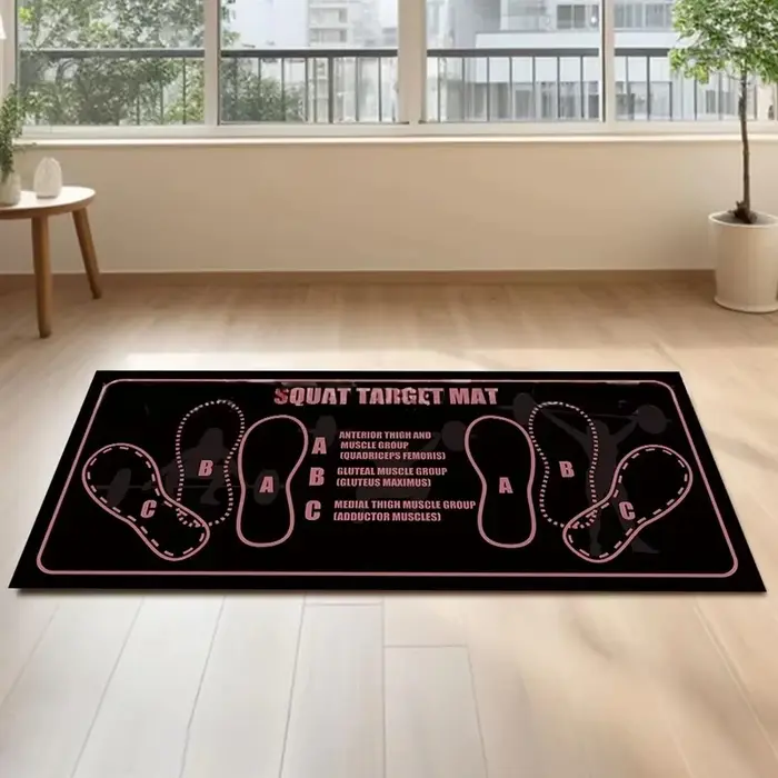Tapis de Squat bicolore 35x80cm, antidérapant et Durable avec Instructions, adapté à la salle de spo