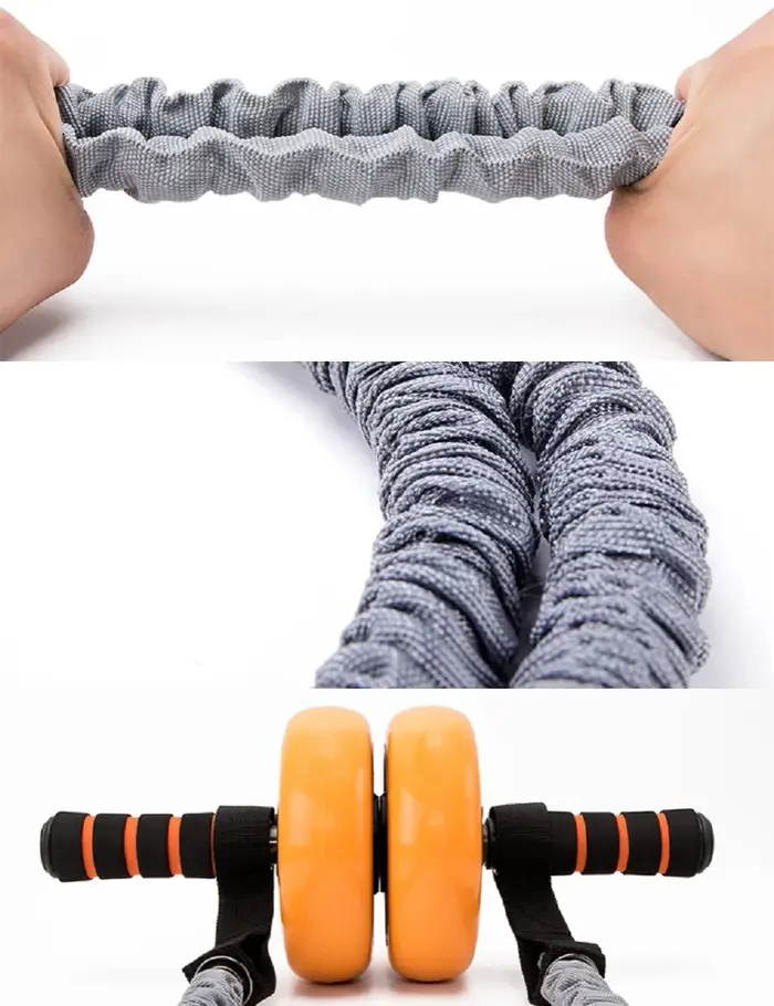 Fitness roue abdominale rouleau Crossfit bande de résistance cordes AB exercice Abs formateur Tube élastique exercice de gymnastique équipement de gymnastique