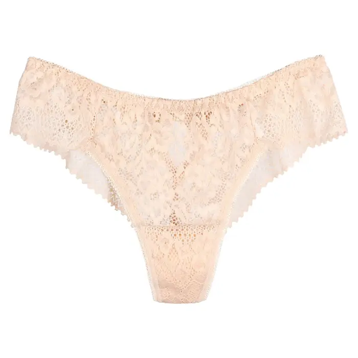 Laides T Back pantalon Sexy string femme dentelle creux Soluble dans l'eau fleur sous-vêtements femmes demi dames