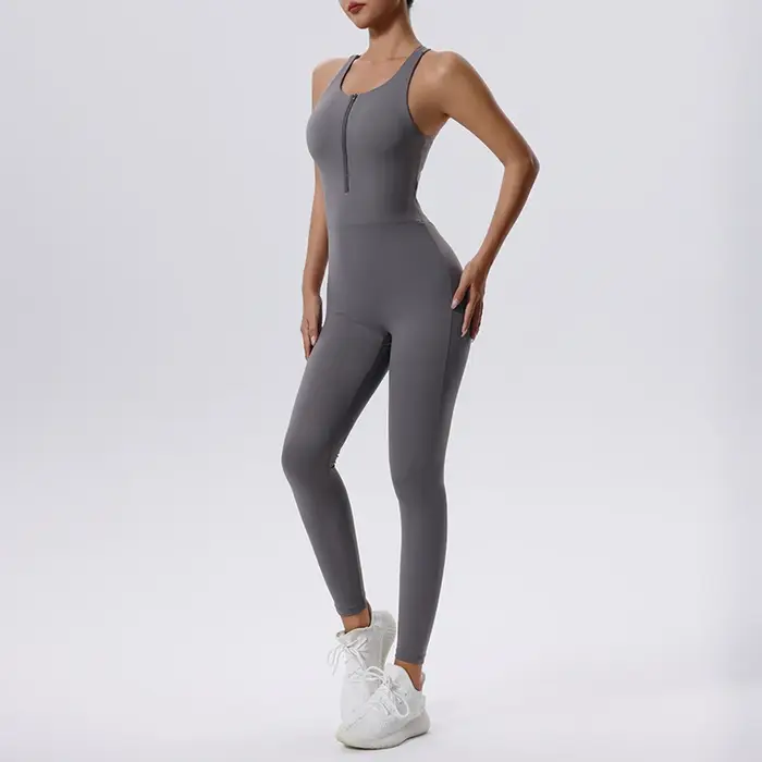 Ensemble de Yoga combinaison femmes pleine saisons décontracté Fitness combishort sportif sans manches mince vêtements