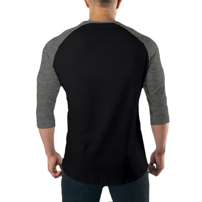 Chemise de Fitness à manches trois quarts pour hommes, vêtements d'entraînement, T-shirt respirant e