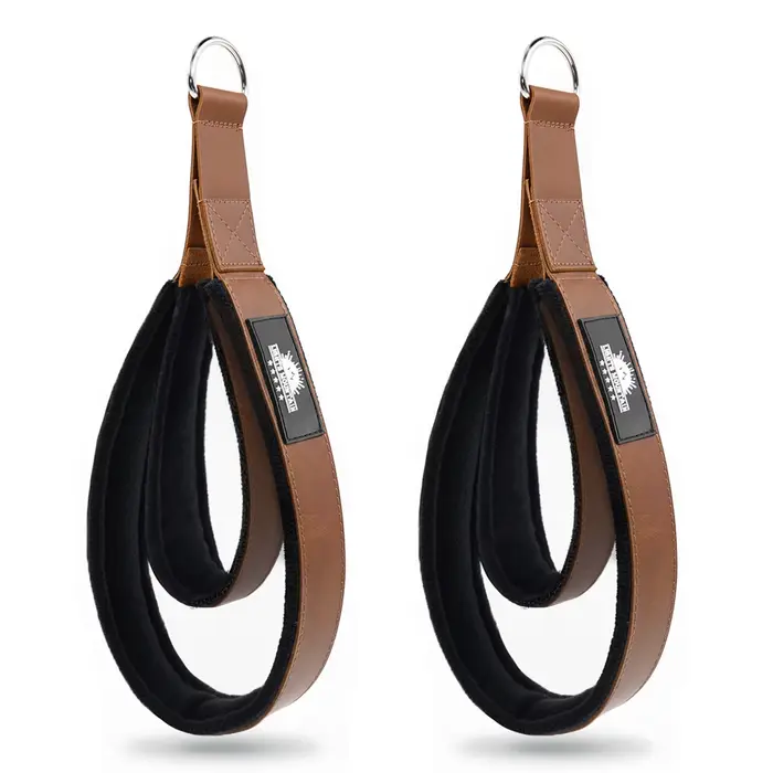Sangles Pilates en cuir à double boucle pour reformateur, cuir avec intérieur doublé souple, concept