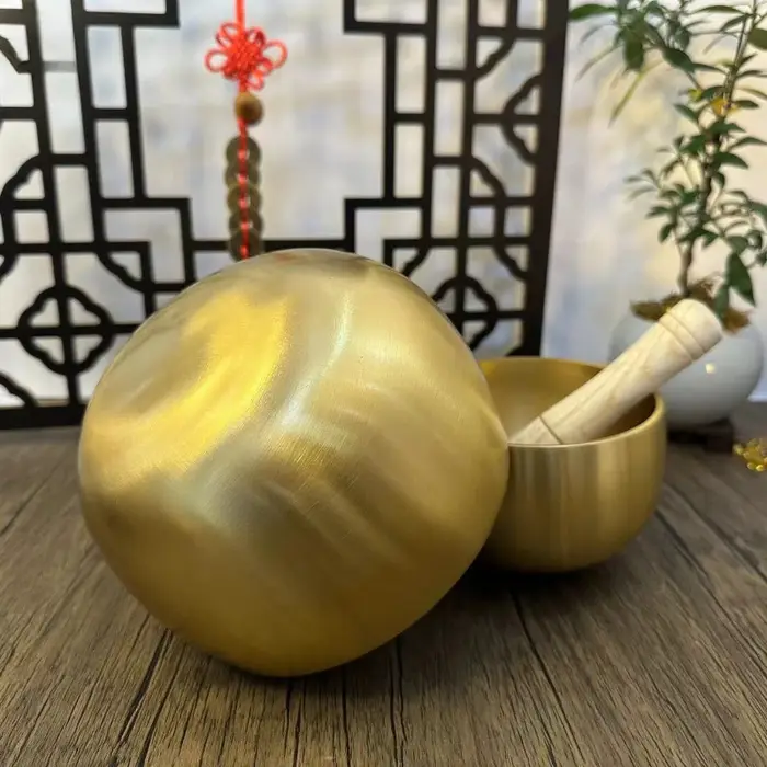 Bol chantant en laiton du népal, bol sonore de méditation et de Yoga, thérapie de guérison sonore, Instrument de Percussion, bols décoratifs faits à la main