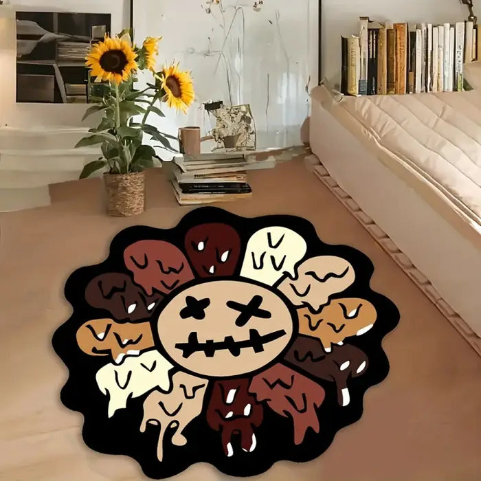 VIKAMA Tapis tournesol doux et confortable pour chambre à coucher