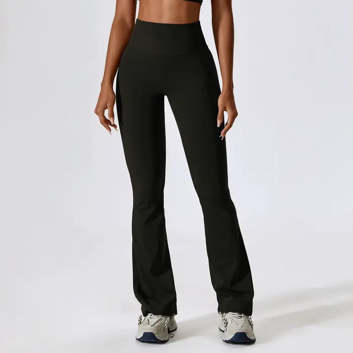 Leggings évasés taille haute pour femmes, pantalons de yoga, pantalons à jambes larges, pantalons év