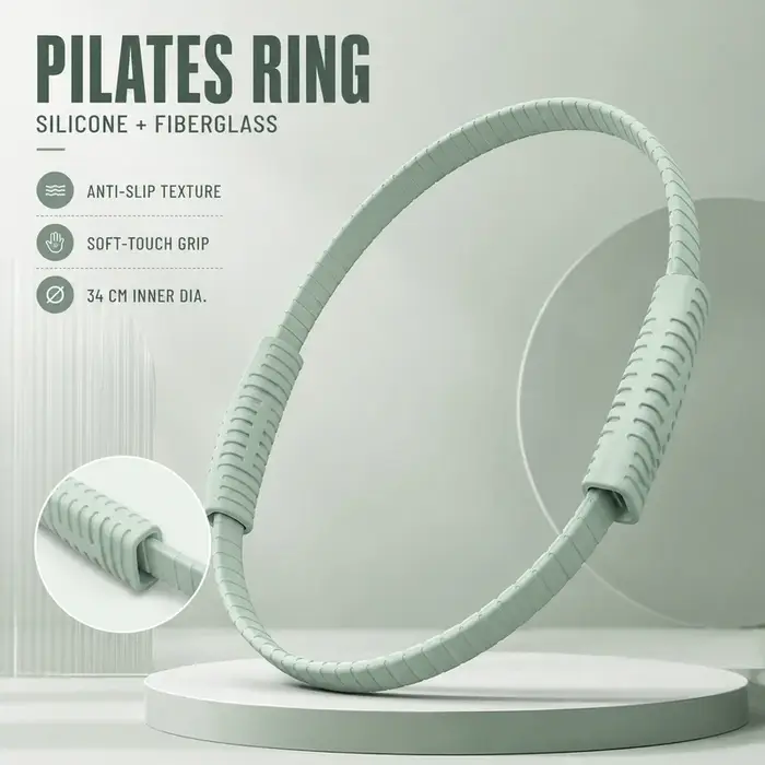 Anneau de Pilates Magic Circle Détachable avec Noyau en Fibre de Verre et Silicone