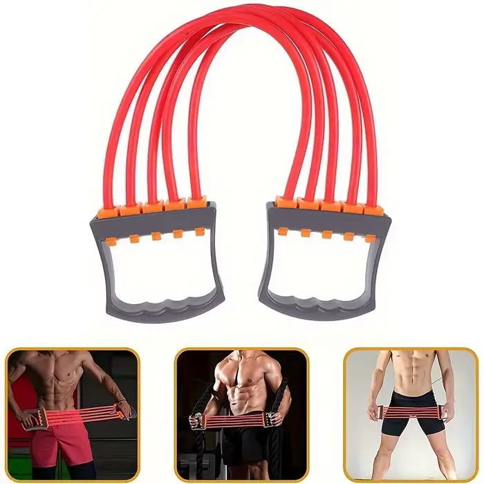 Ensemble d'entraînement complet du corps – Extenseur de poitrine avec 5 bandes de résistance amovibles pour Pilates