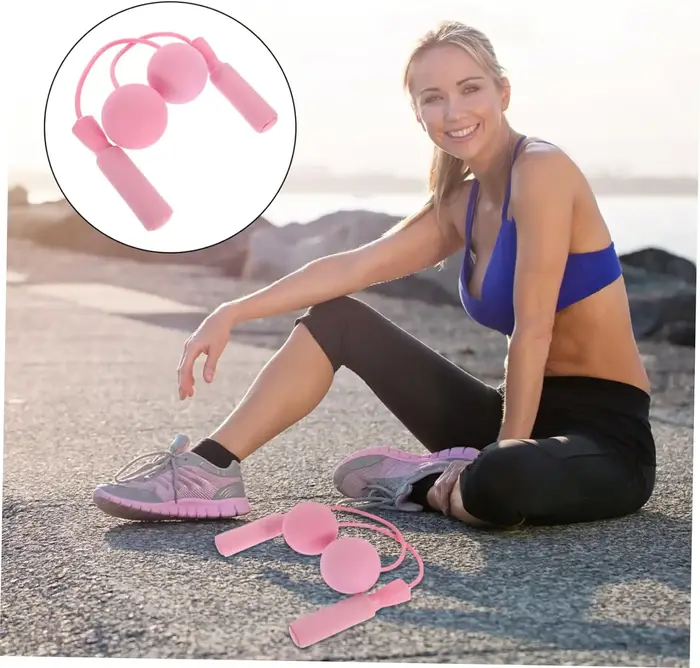 Corde à sauter sans fil lourde, corde à sauter de Fitness avec grande balle, adaptée aux Sports d'intérieur domestiques, combustion des graisses