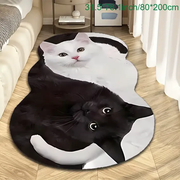 VIKAMA Tapis en velours avec motif de chat mignon et adorable